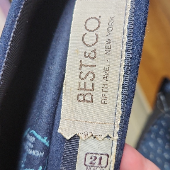 Vintage Midcentury 40s 50s navy blue felt tilt hat - Picture 7 of 8